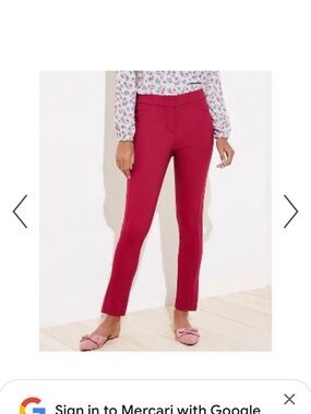 LOFT Raspberry Curvy Skinny Cropped Pants